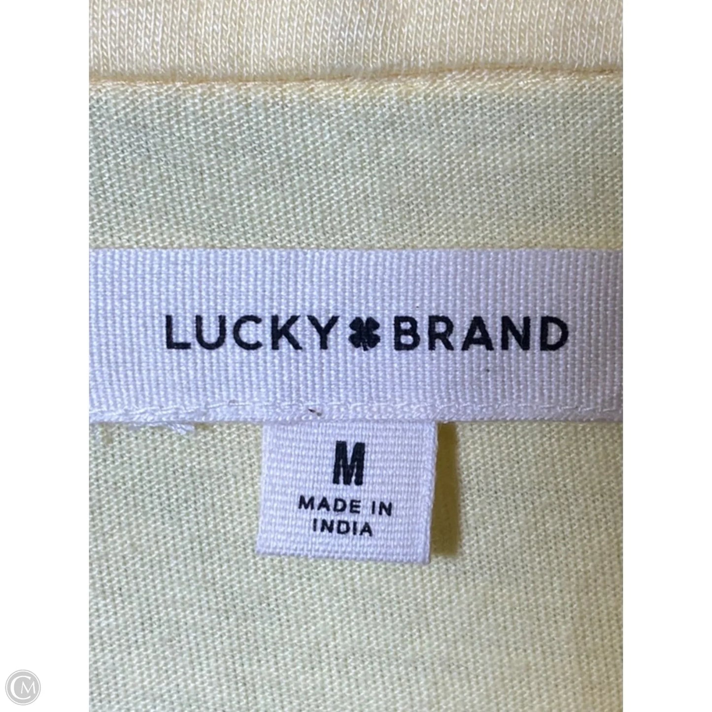 Blouse Short Sleeve By Lucky Brand In Yellow, Size: M