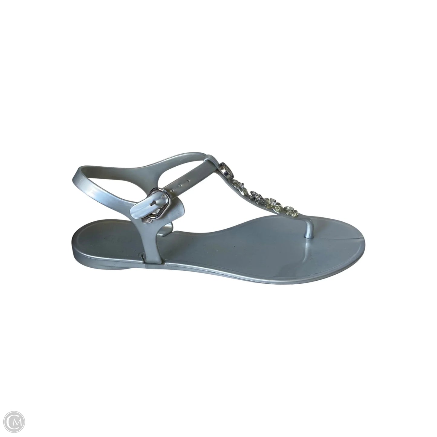 Sandals Flats By Guess In Silver, Size: 6