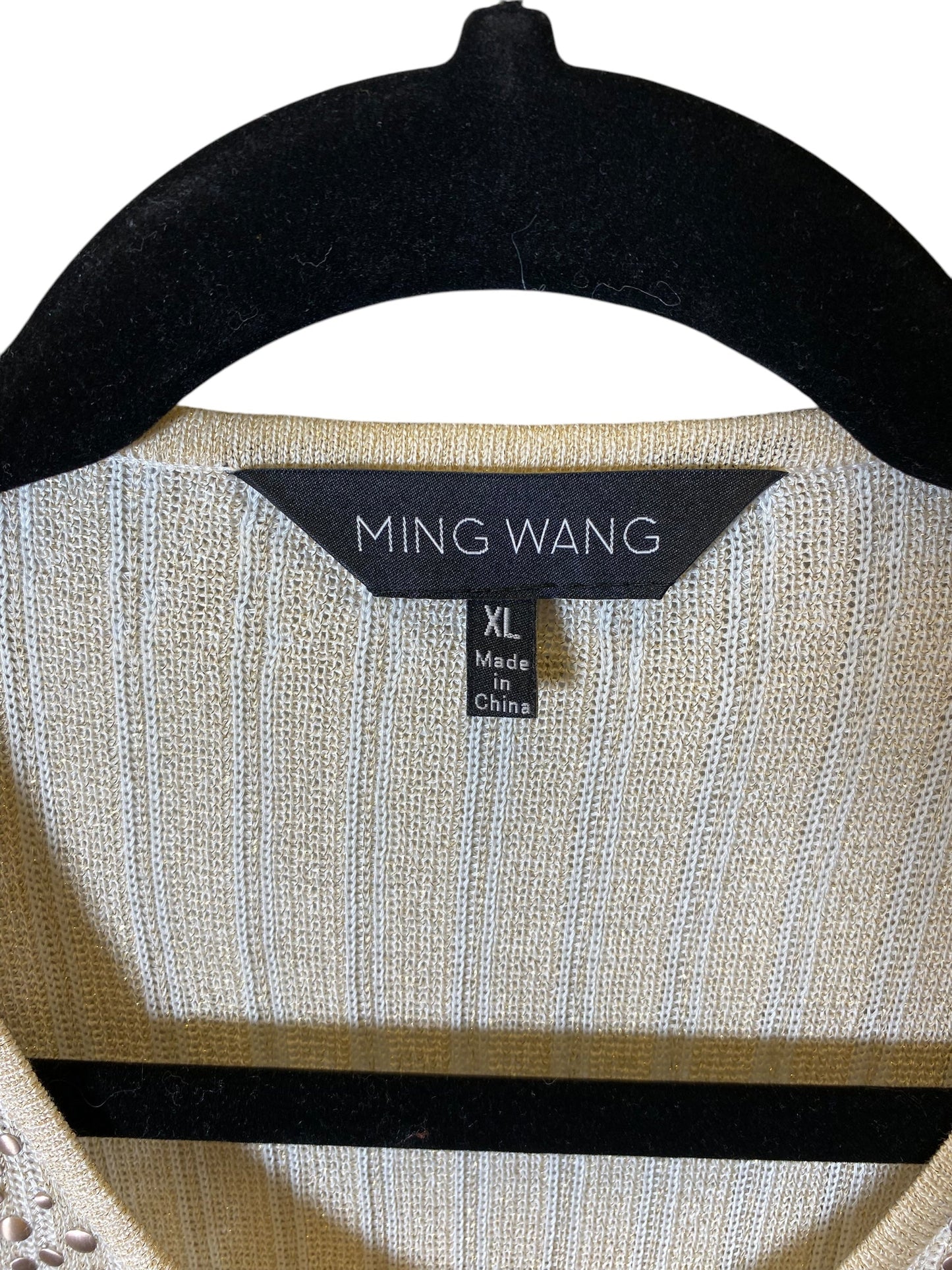 Cardigan By Ming Wang In Cream, Size: Xl