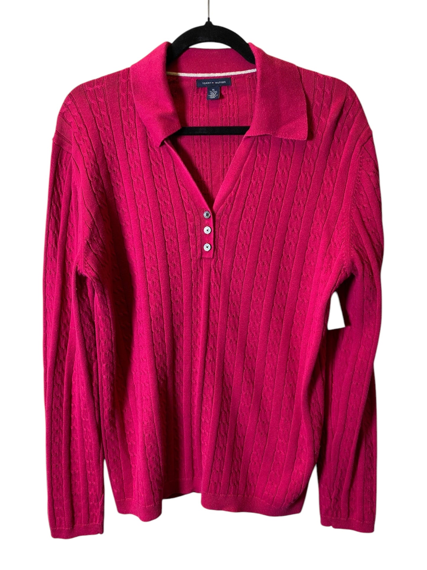 Sweater By Tommy Hilfiger In Pink, Size: Xl