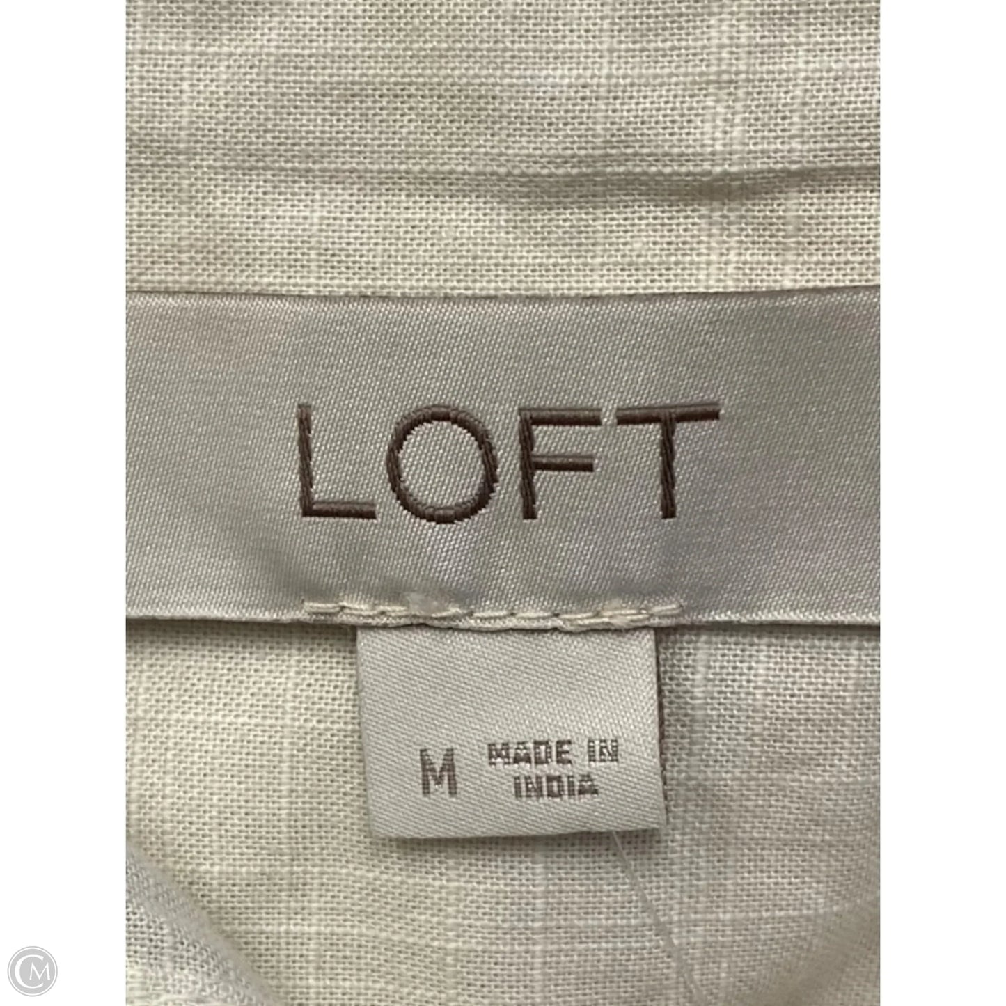 Blouse Long Sleeve By Loft In Beige, Size: M
