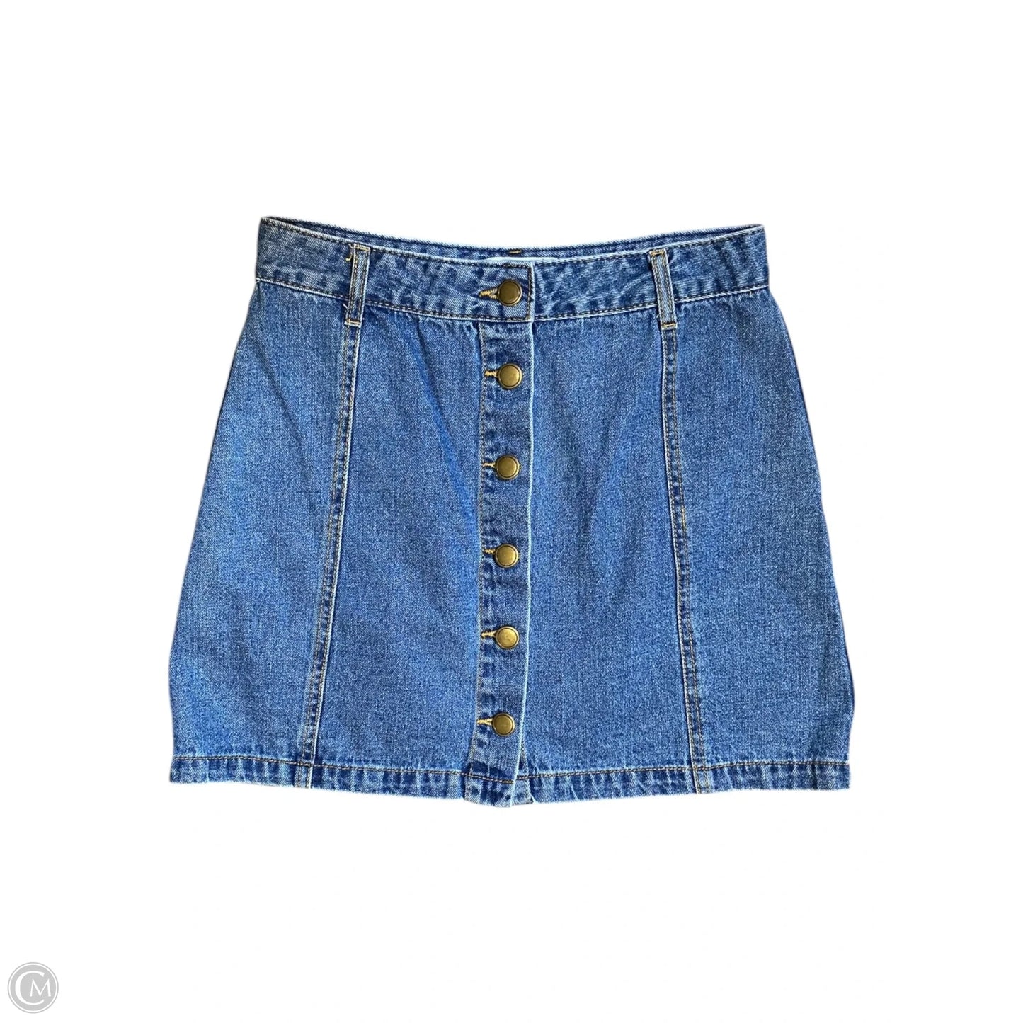 Skirt Midi By Takara In Blue Denim, Size: 8