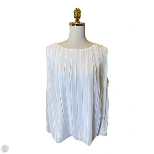 Blouse Sleeveless By Calvin Klein In White, Size: Xl