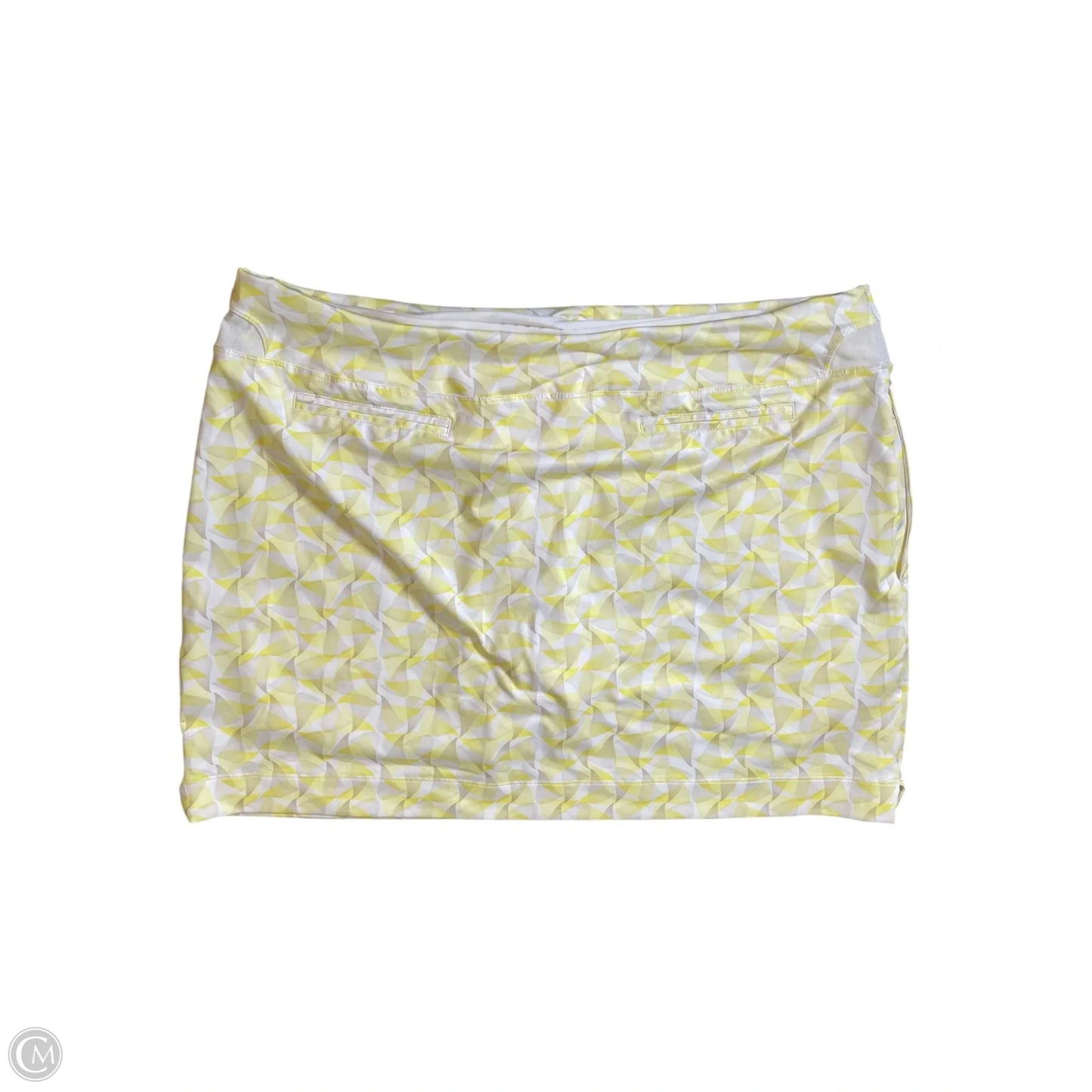 Athletic Skort By Nike In White & Yellow, Size: Xl