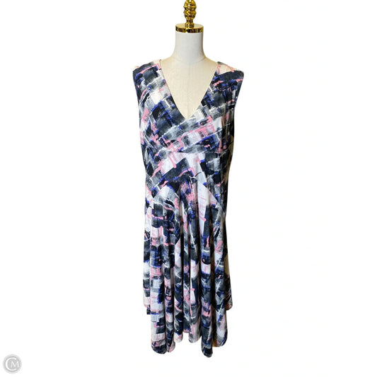 Dress Casual Midi By Dkny In Multi-colored, Size: Xl