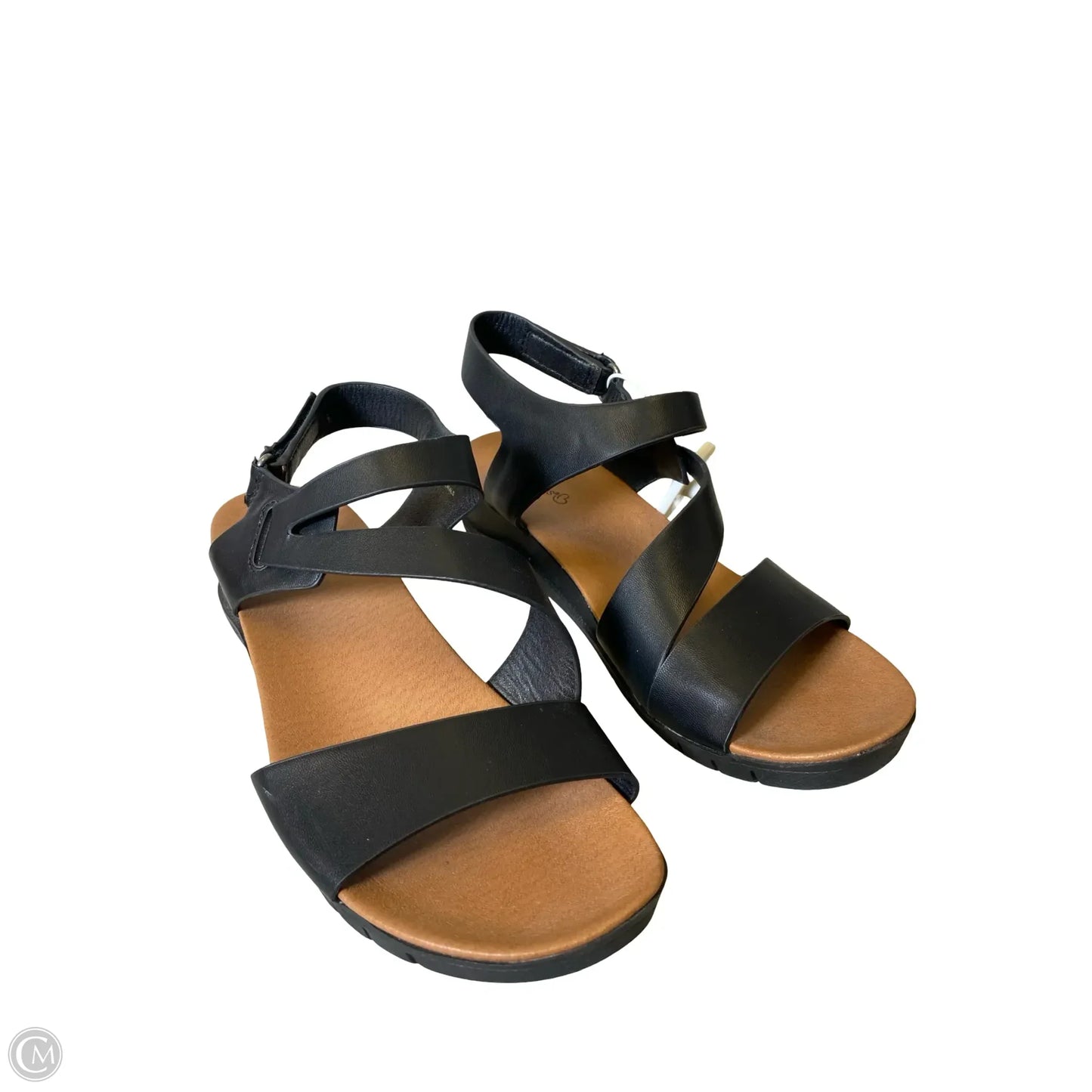 Sandals Heels Wedge By Bare Traps In Black & Tan, Size: 10