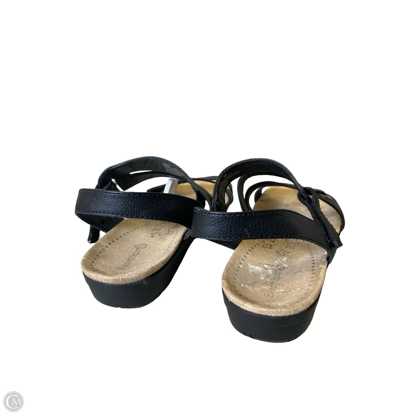 Sandals Heels Wedge By Bare Traps In Black & Cream, Size: 10
