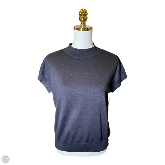 Blouse Short Sleeve By T Tahari In Black, Size: M