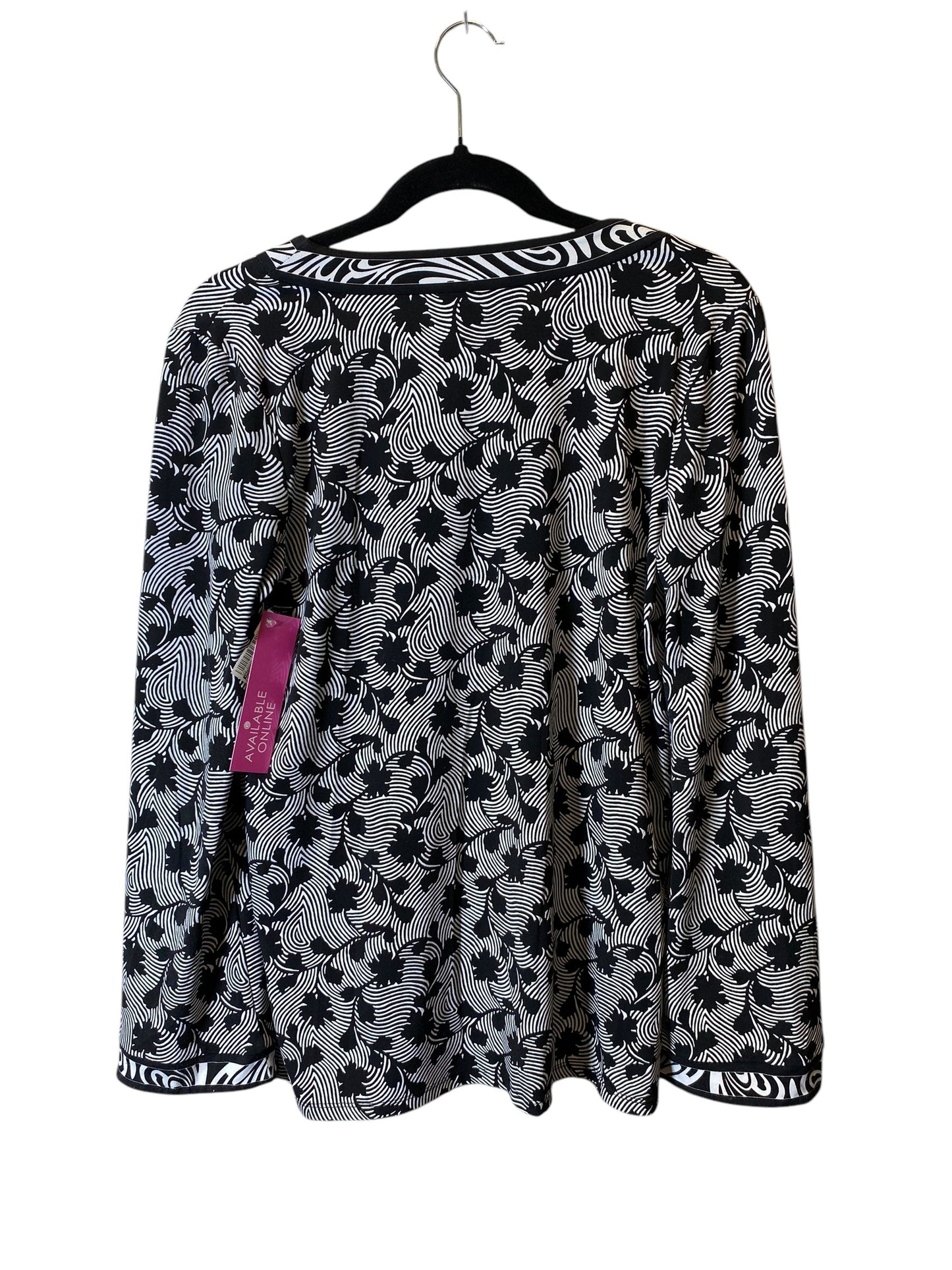 Top Long Sleeve By Michael By Michael Kors In Black & White, Size: M