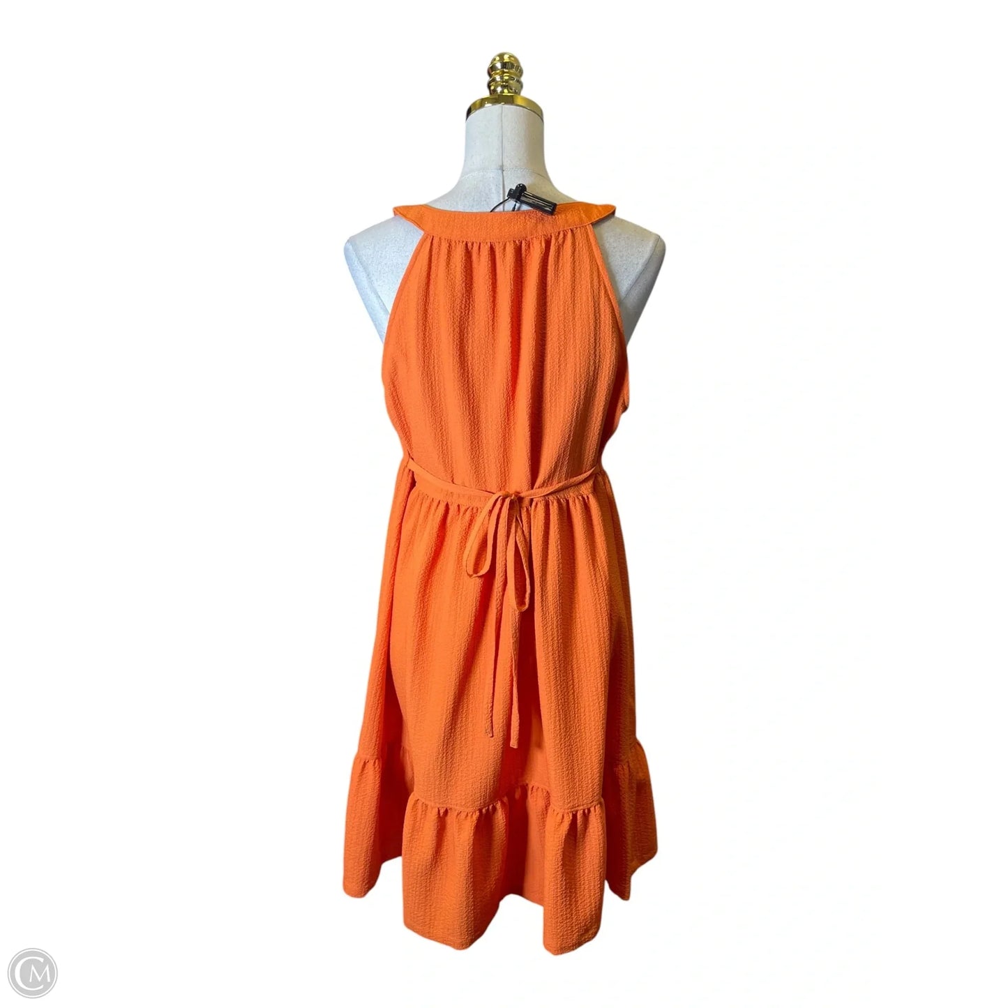 Dress Casual Midi By Calvin Klein In Orange, Size: M