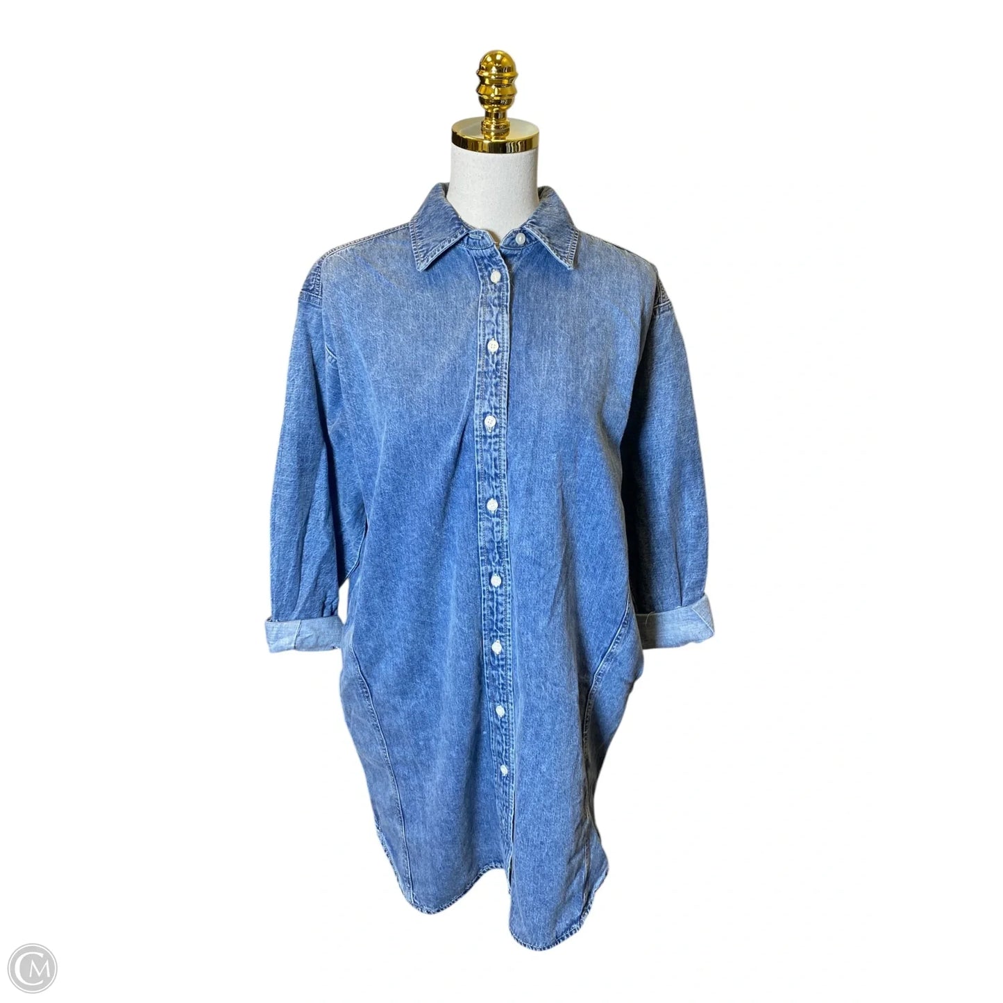 Dress Casual Midi By Universal Thread In Blue Denim, Size: S