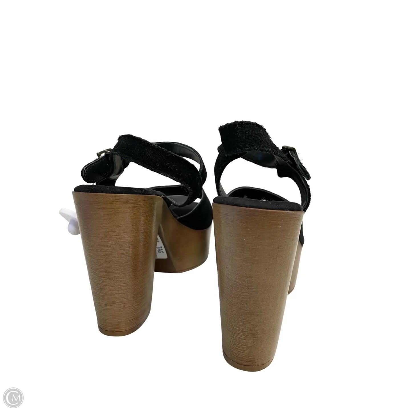 Sandals Heels Block By Steve Madden In Black & Brown, Size: 10
