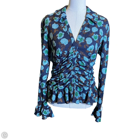 Blouse Long Sleeve By Maeve In Multi-colored, Size: M