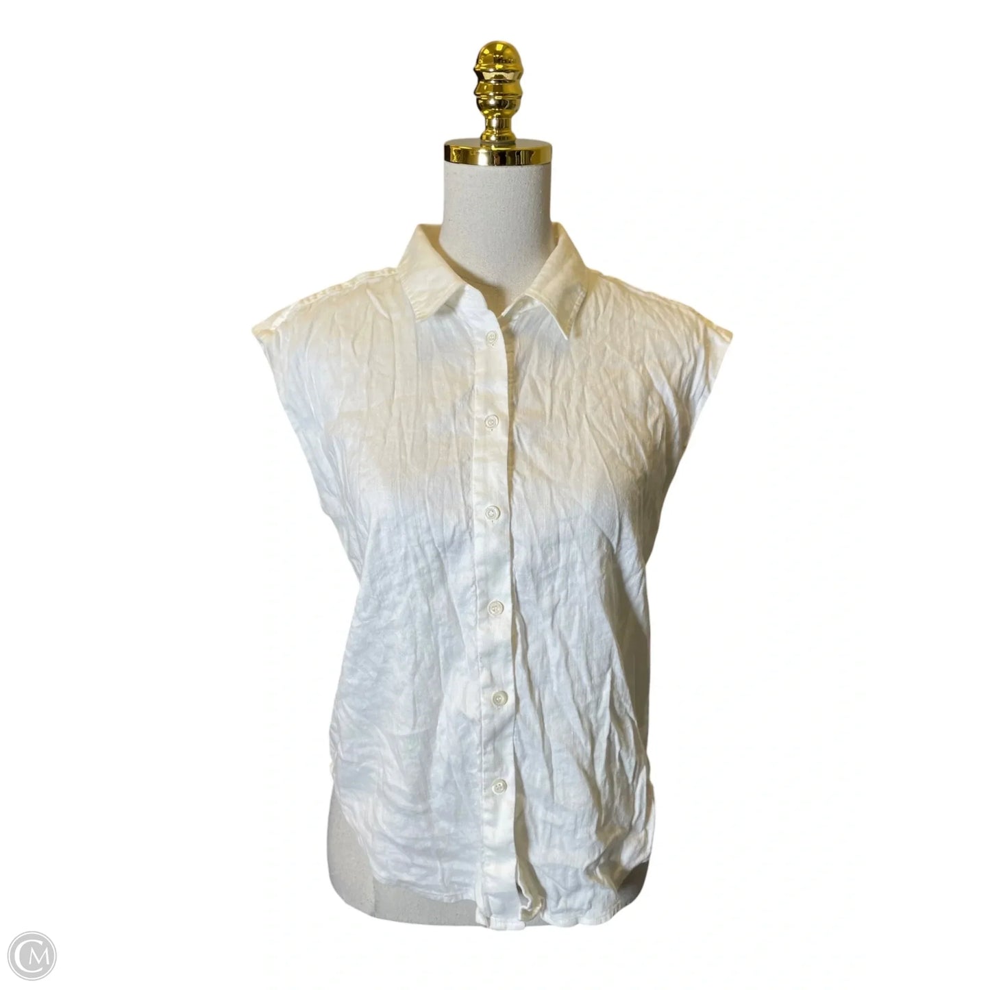 Blouse Sleeveless By Frame In White, Size: M