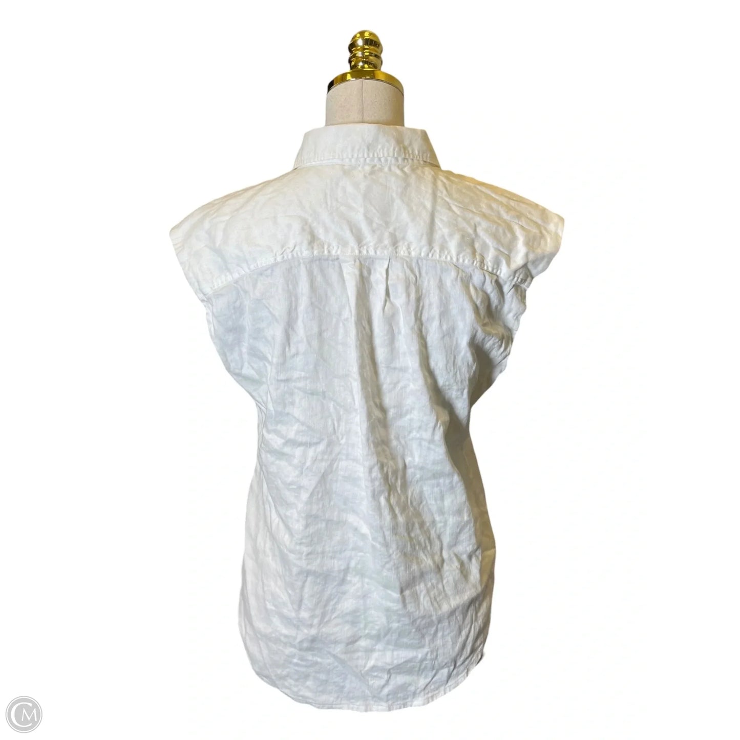 Blouse Sleeveless By Frame In White, Size: M