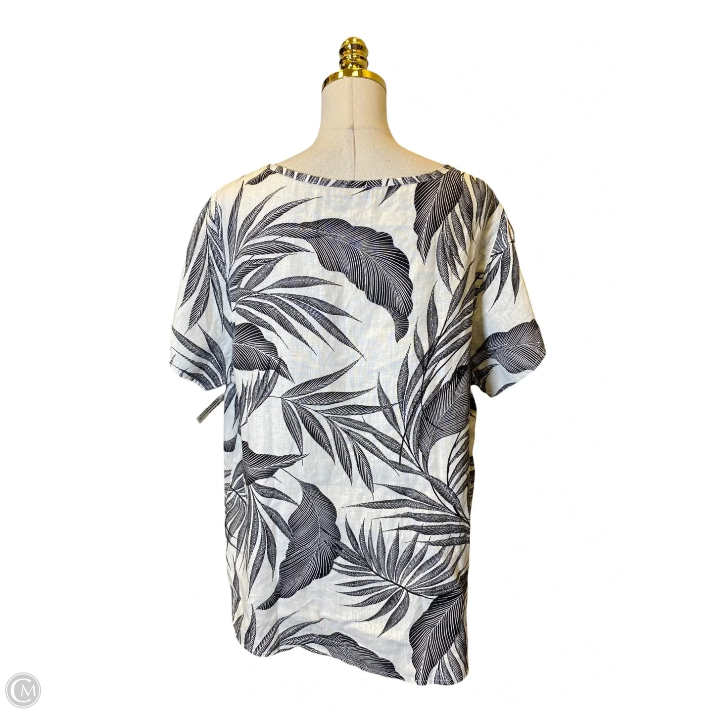 Top Short Sleeve By Tahari In Black & White, Size: 1x