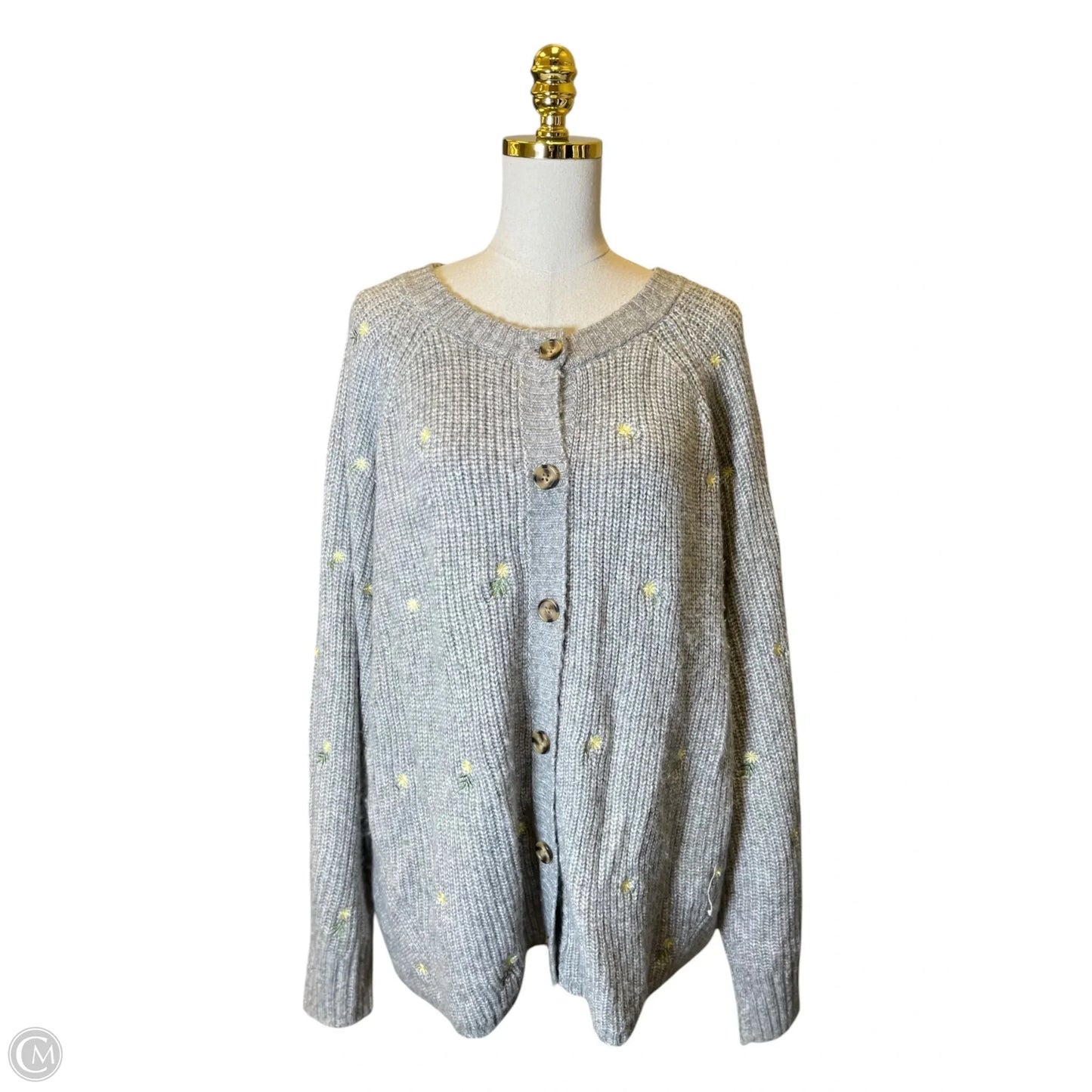 Cardigan By Ava & Viv In Grey, Size: 3x