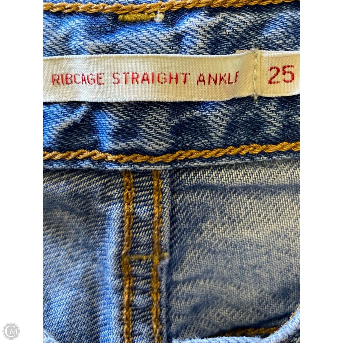 Jeans Straight By Levis In Blue Denim, Size: 2