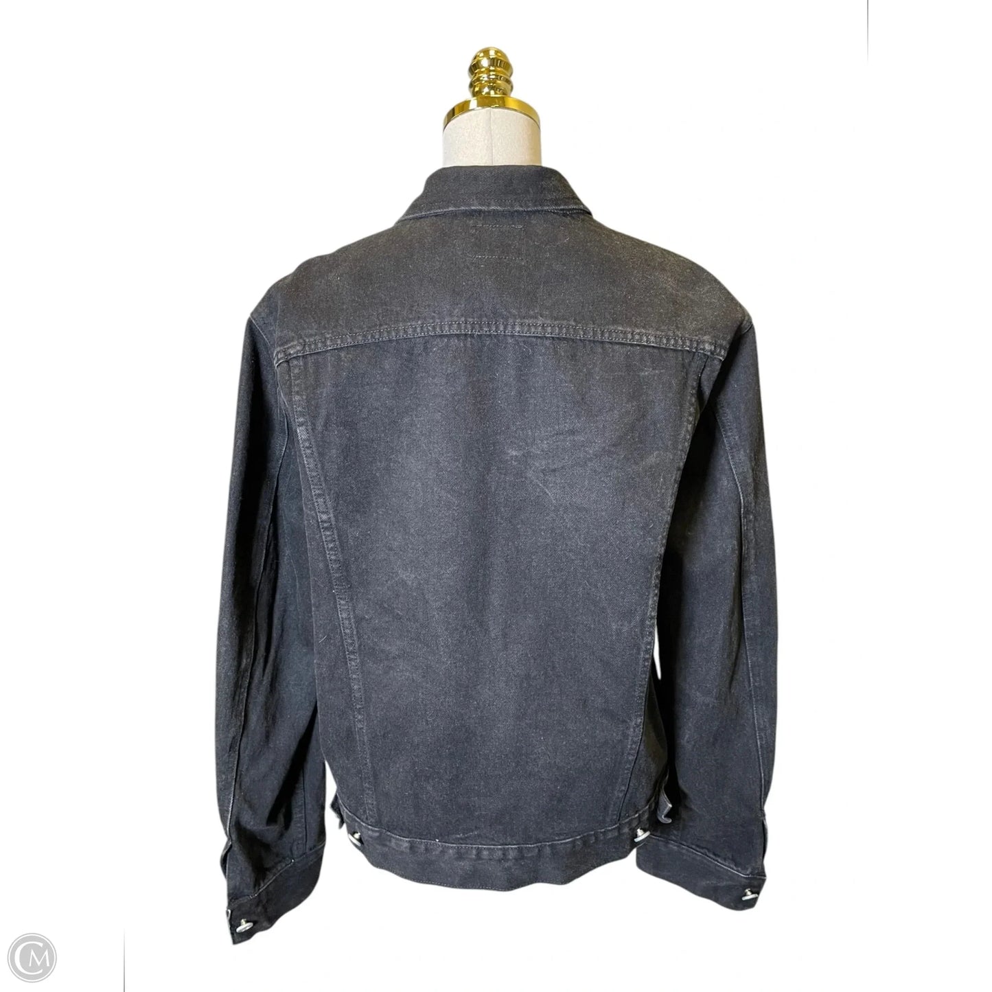 Jacket Denim By Calvin Klein In Black Denim, Size: L