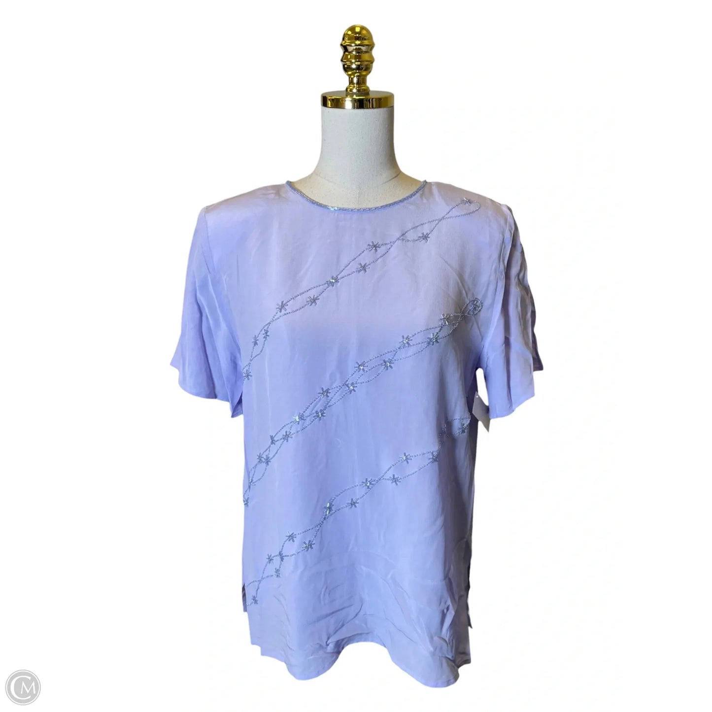Top Short Sleeve By Diane Gilman In Purple, Size: M