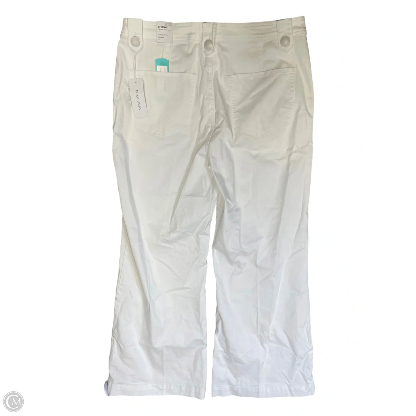Jeans Straight By Tribal In White Denim, Size: 14