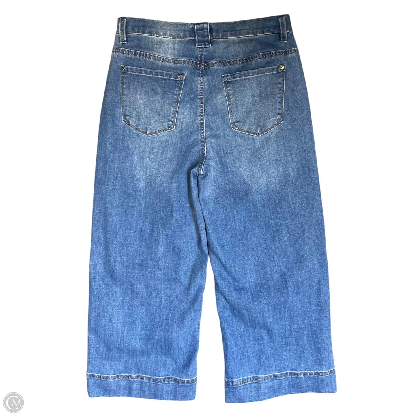 Jeans Wide Leg By Curve Appeal In Blue Denim, Size: 8