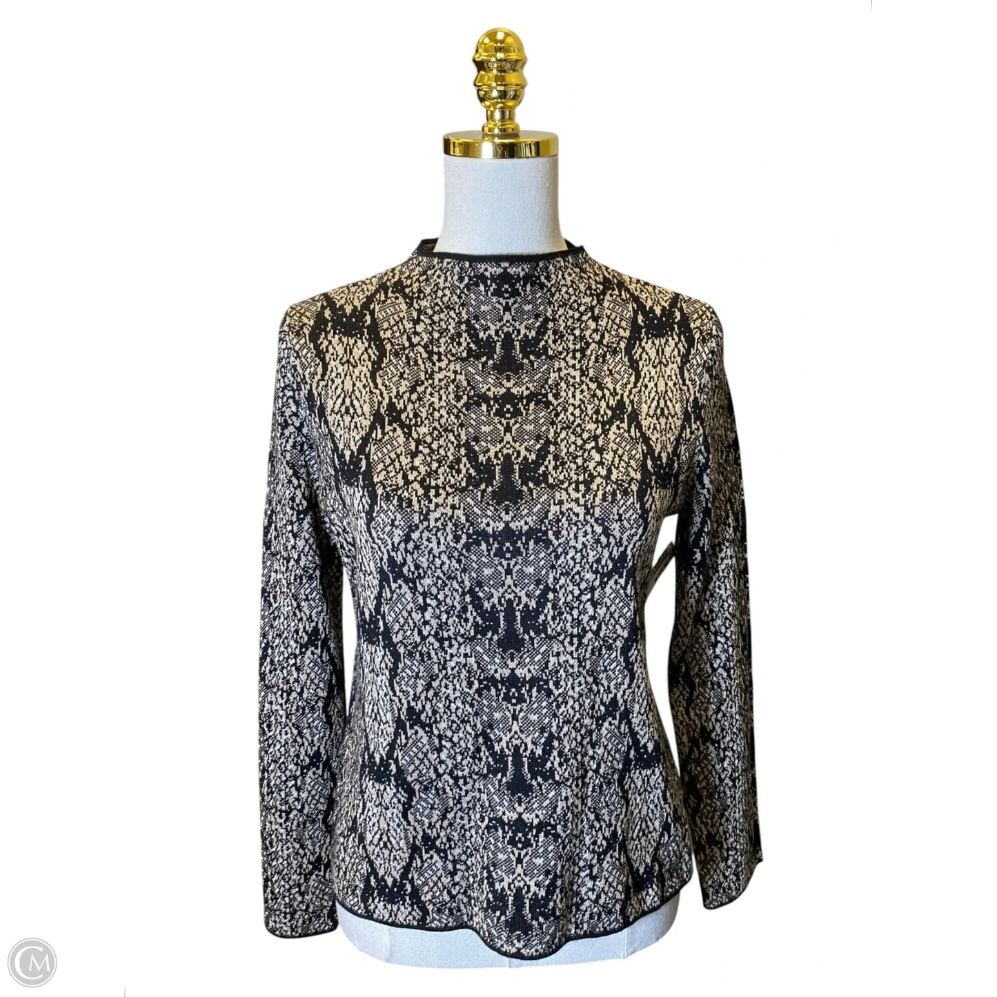 Sweater By Worthington In Black & Cream, Size: S