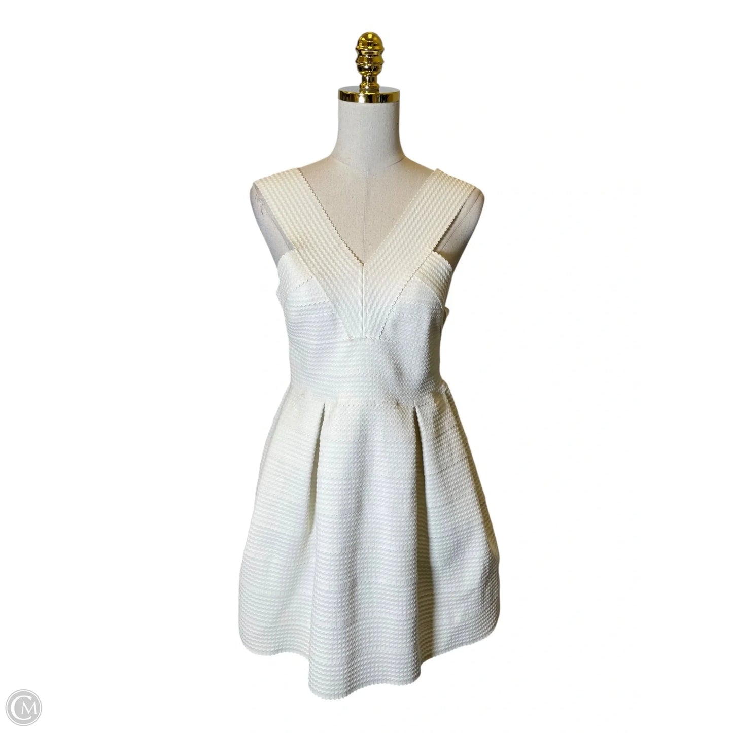Dress Casual Midi By H&m In Cream, Size: M