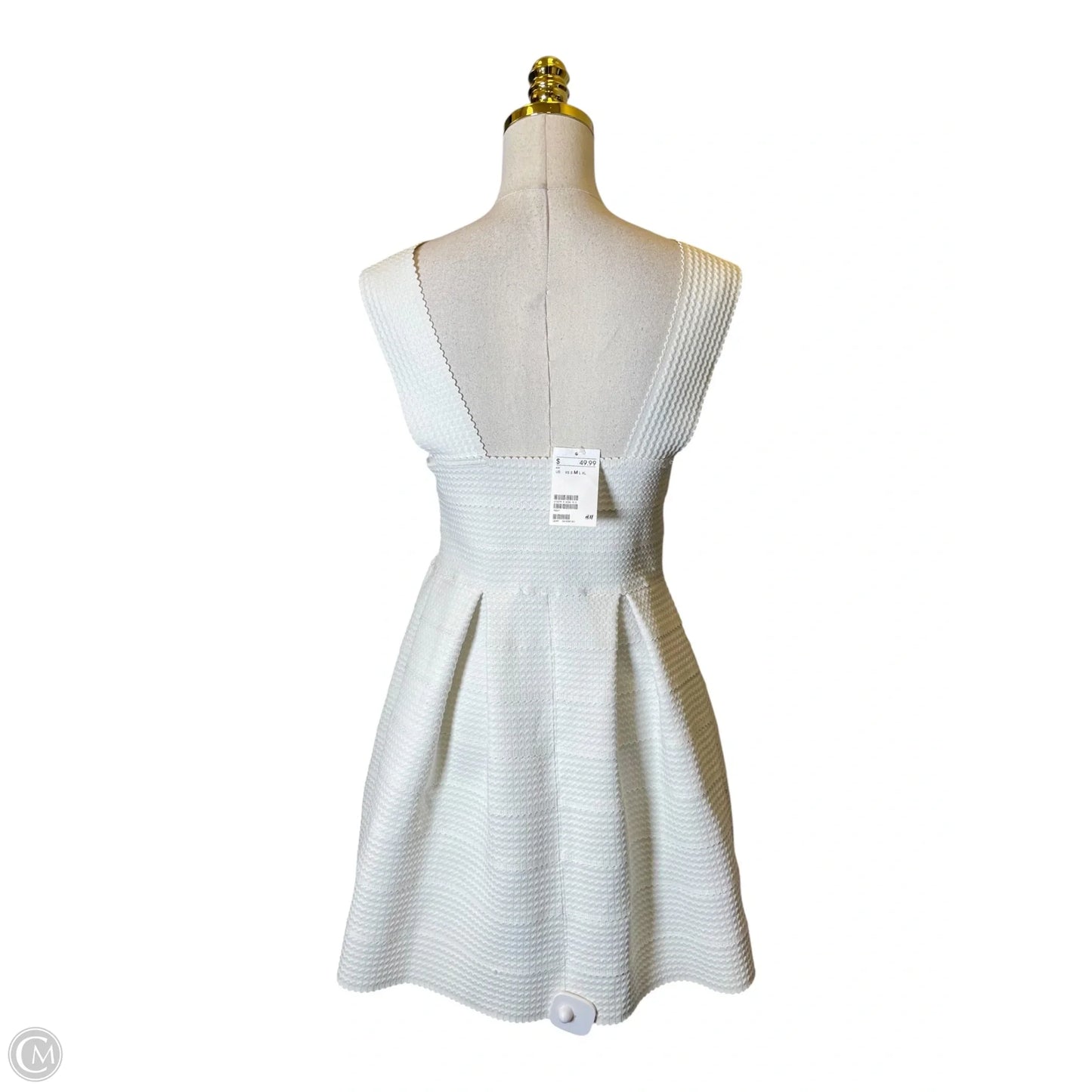 Dress Casual Midi By H&m In Cream, Size: M