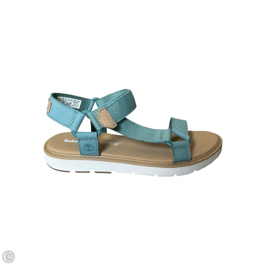Sandals Flats By Timberland In Green & Tan, Size: 7.5