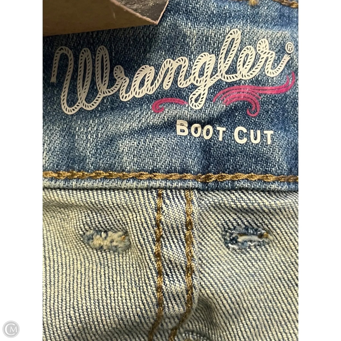 Jeans Boot Cut By Wrangler In Blue Denim, Size: 4