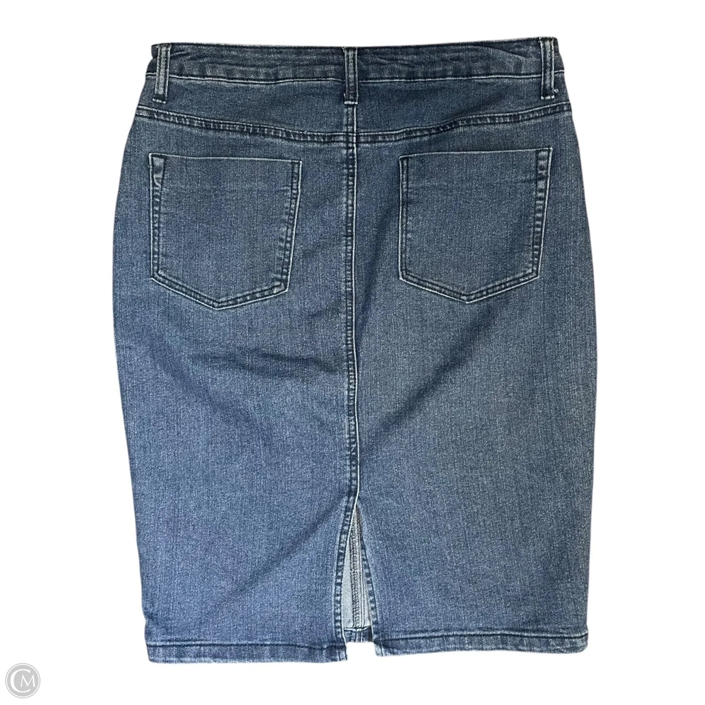 Skirt Midi By Clothes Mentor In Blue Denim, Size: 10
