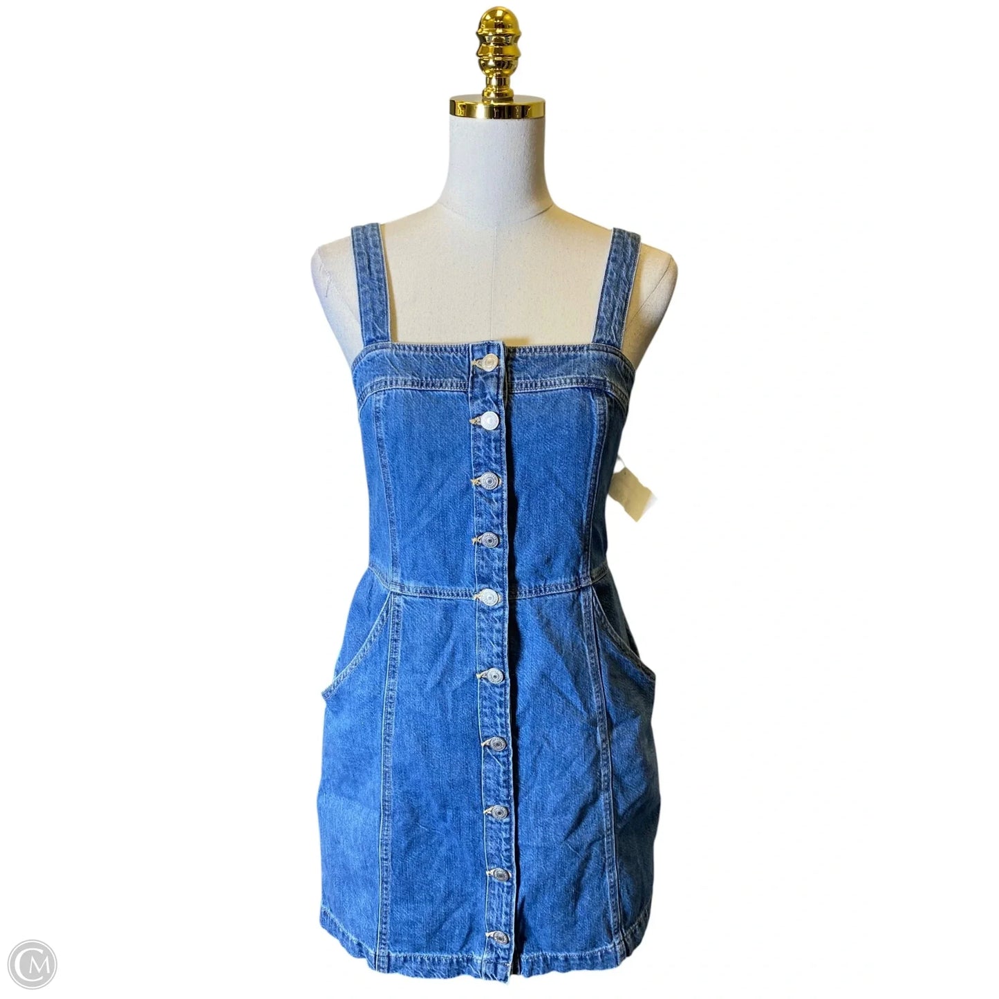 Dress Casual Midi By Levis In Blue Denim, Size: S
