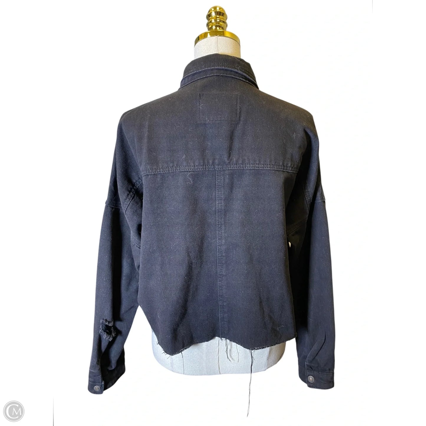 Jacket Denim By Clothes Mentor In Black, Size: M