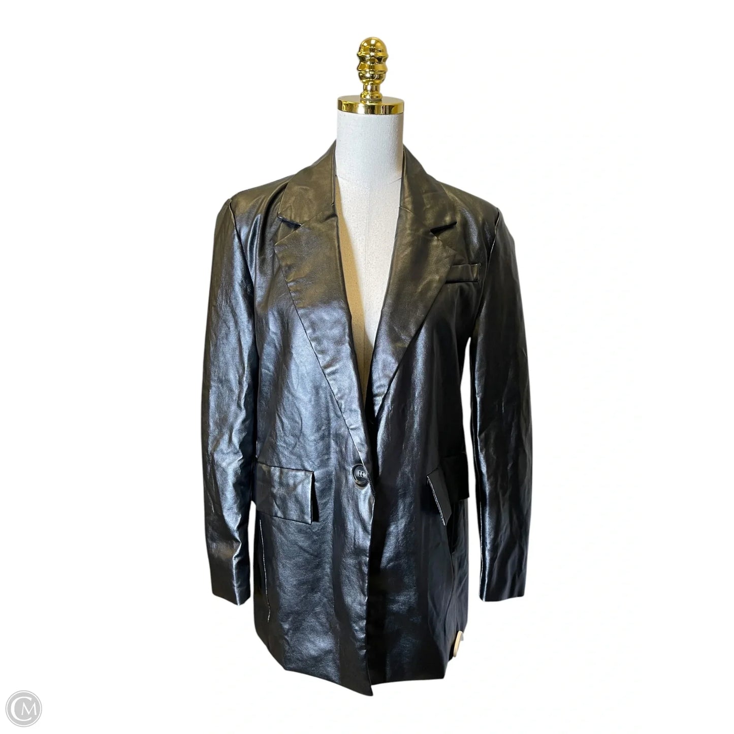 Coat Leather By Princess Polly In Black, Size: Xs