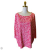 Blouse 3/4 Sleeve By Talbots In Pink & White, Size: 3x