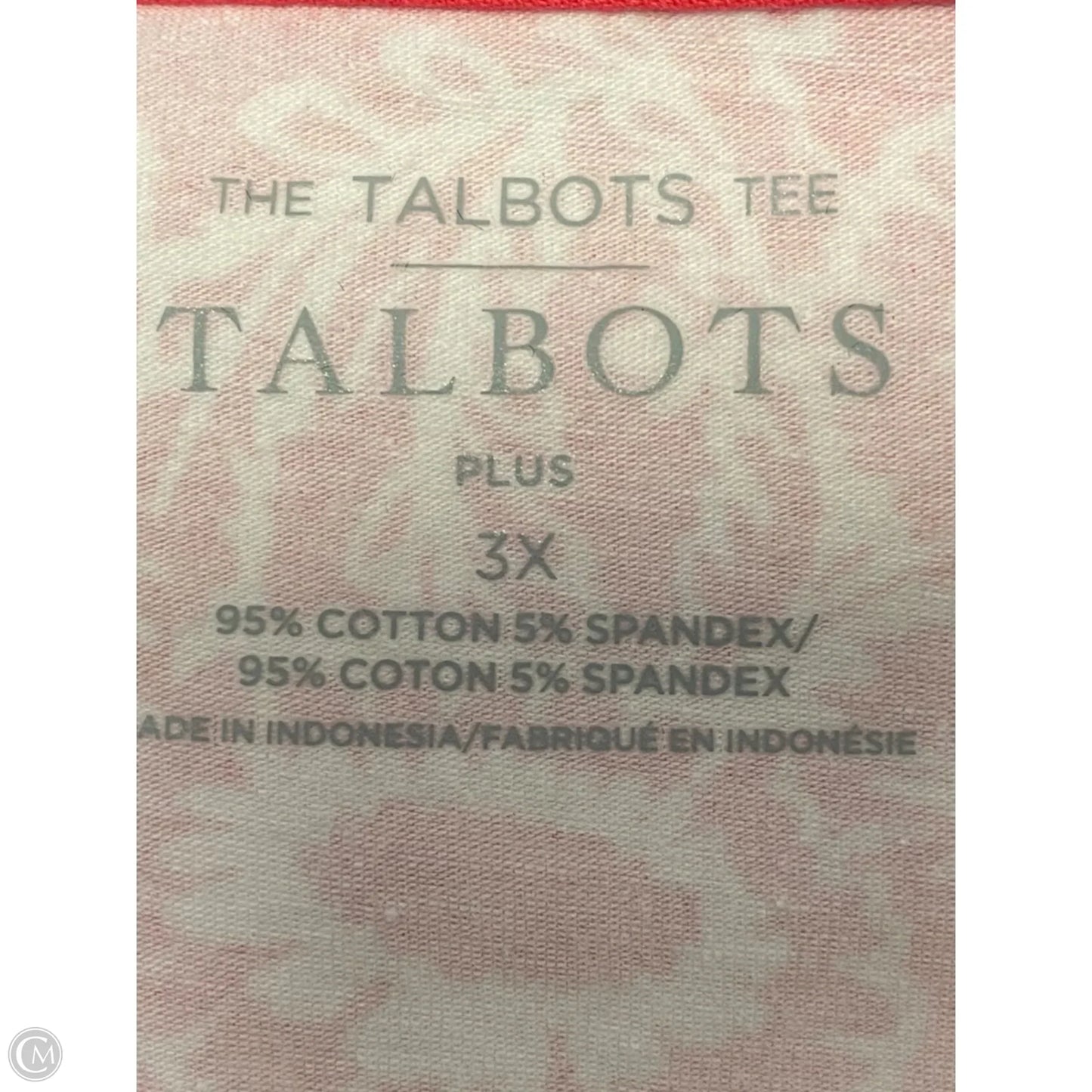 Blouse 3/4 Sleeve By Talbots In Pink & White, Size: 3x