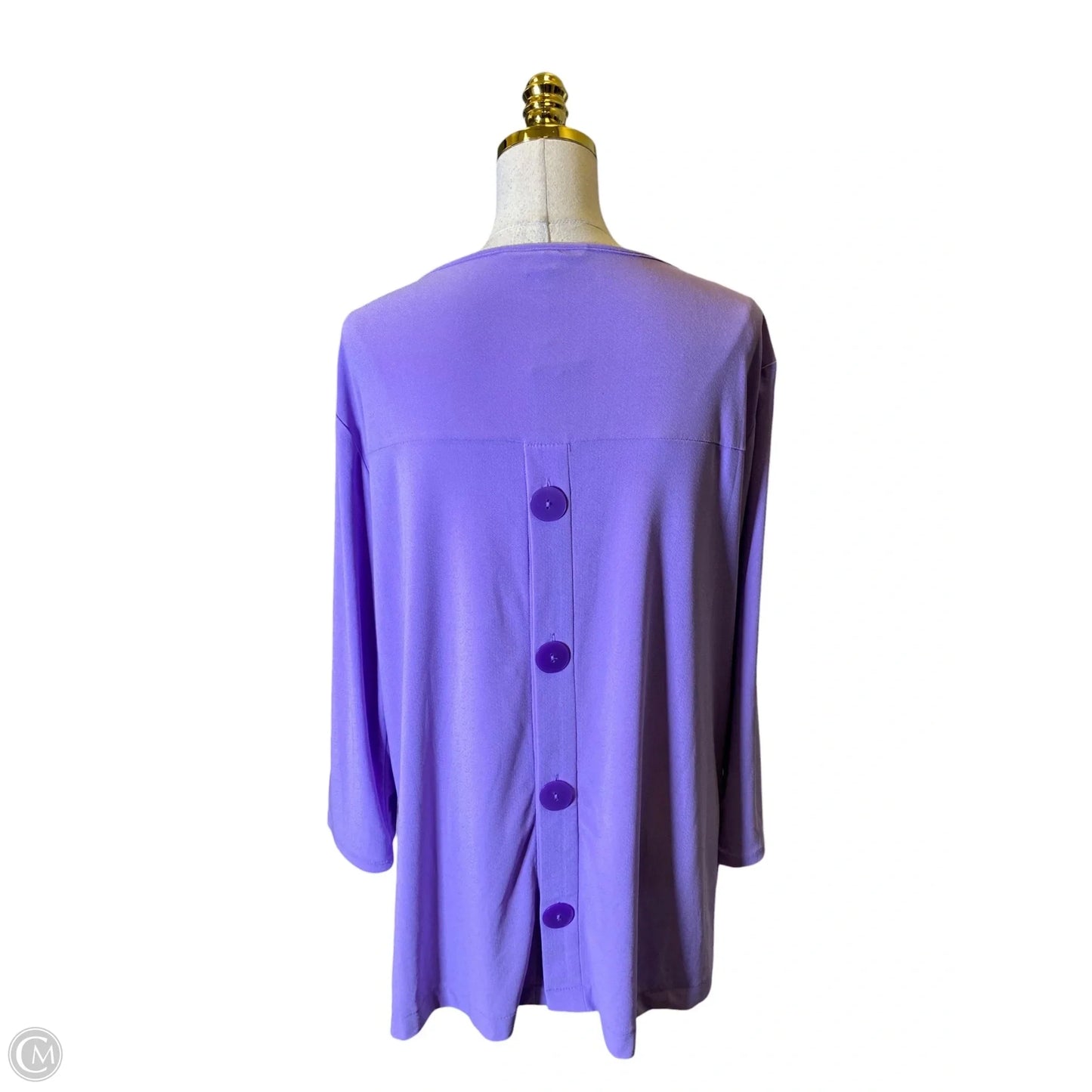 Top Long Sleeve By Investments In Purple, Size: Xl