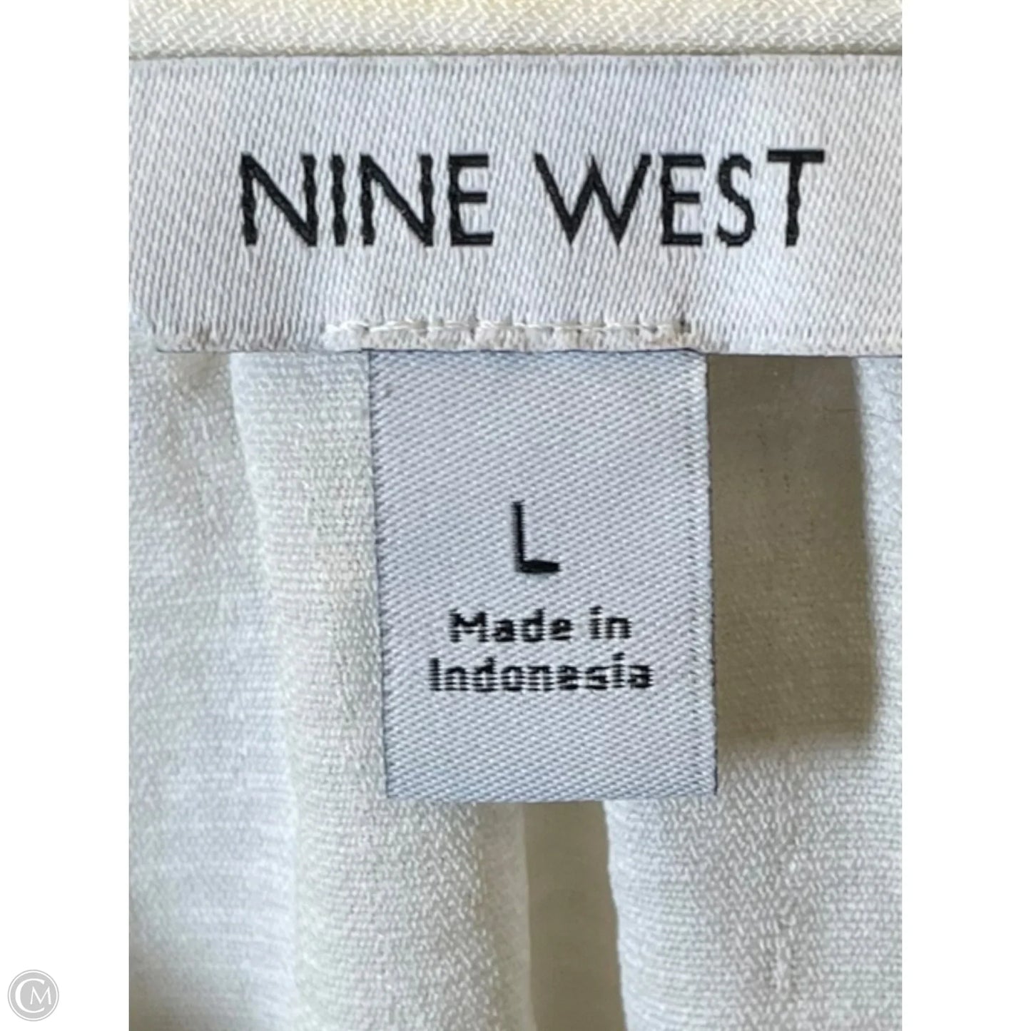 Blouse Long Sleeve By Nine West In Cream, Size: L
