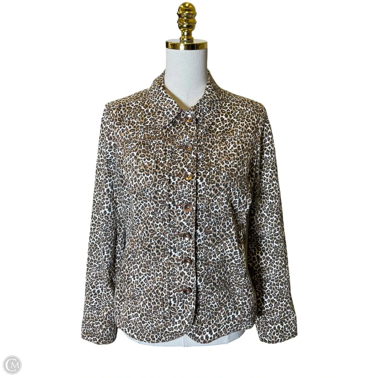 Jacket Denim By Live A Little In Animal Print, Size: M