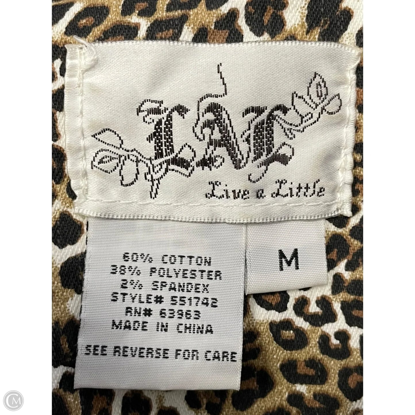 Jacket Denim By Live A Little In Animal Print, Size: M