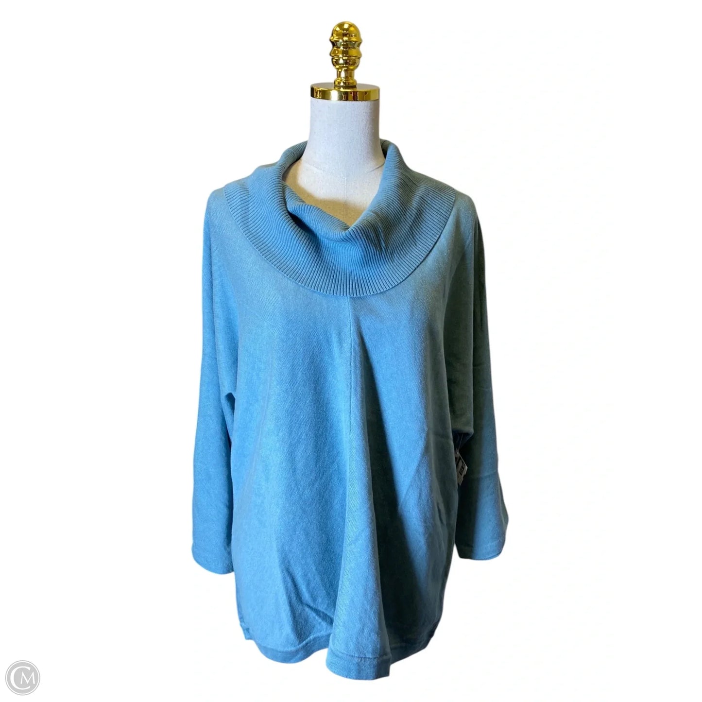 Sweatshirt Collar By Anne Klein In Blue, Size: 3x