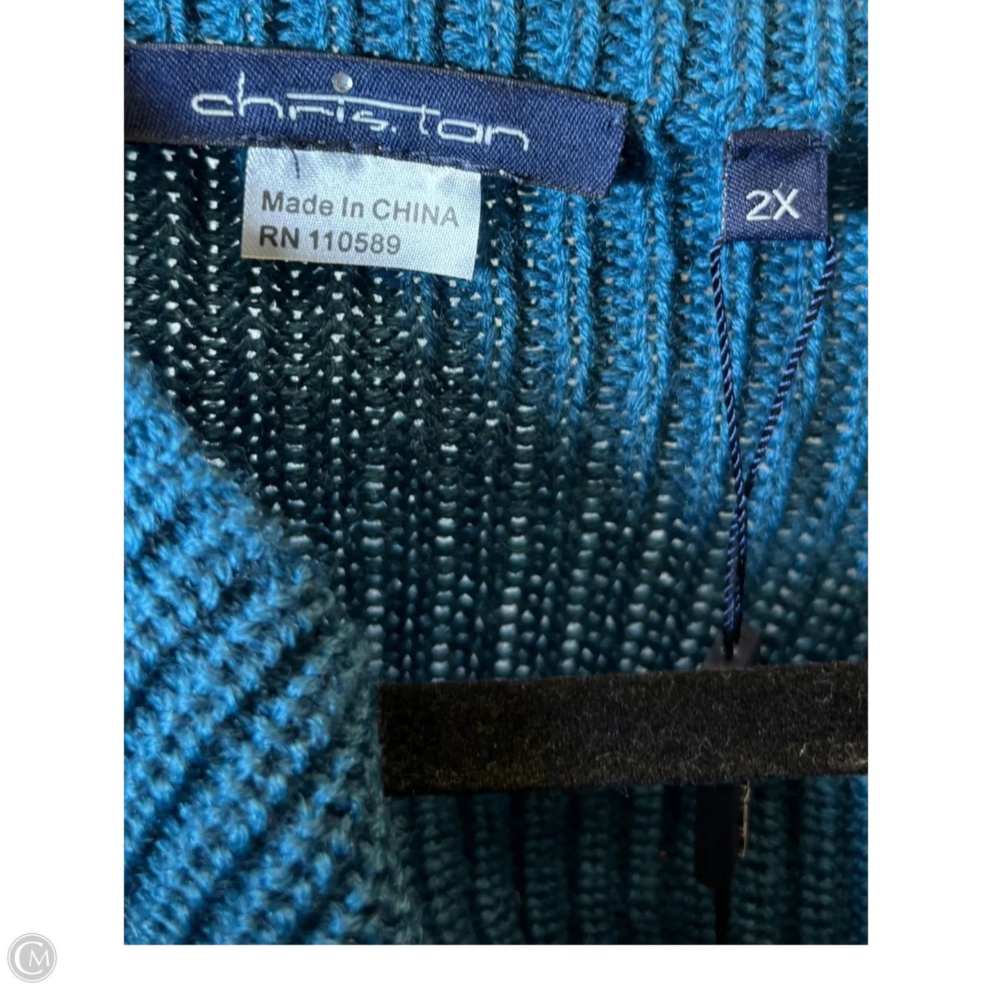 Sweater Short Sleeve By Clothes Mentor In Teal, Size: 2x