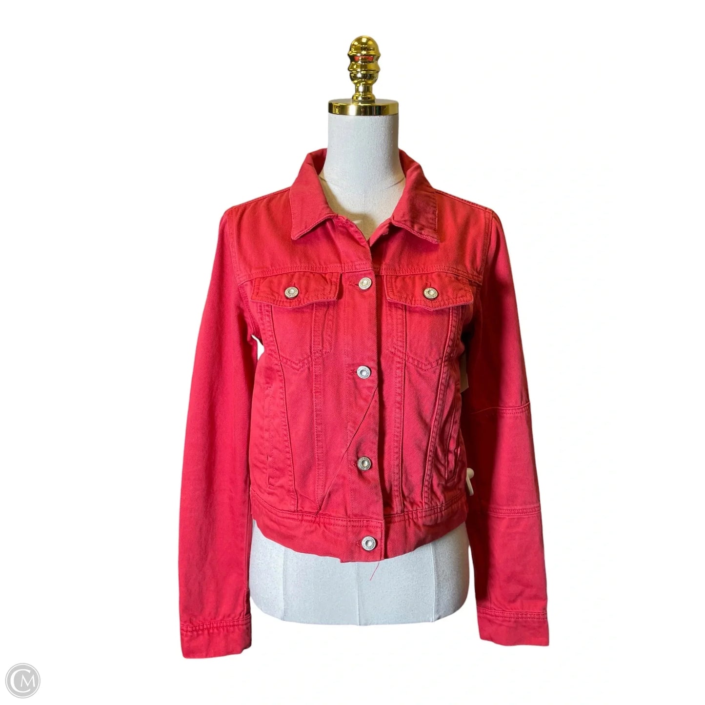 Jacket Denim By Free People In Red Denim, Size: S