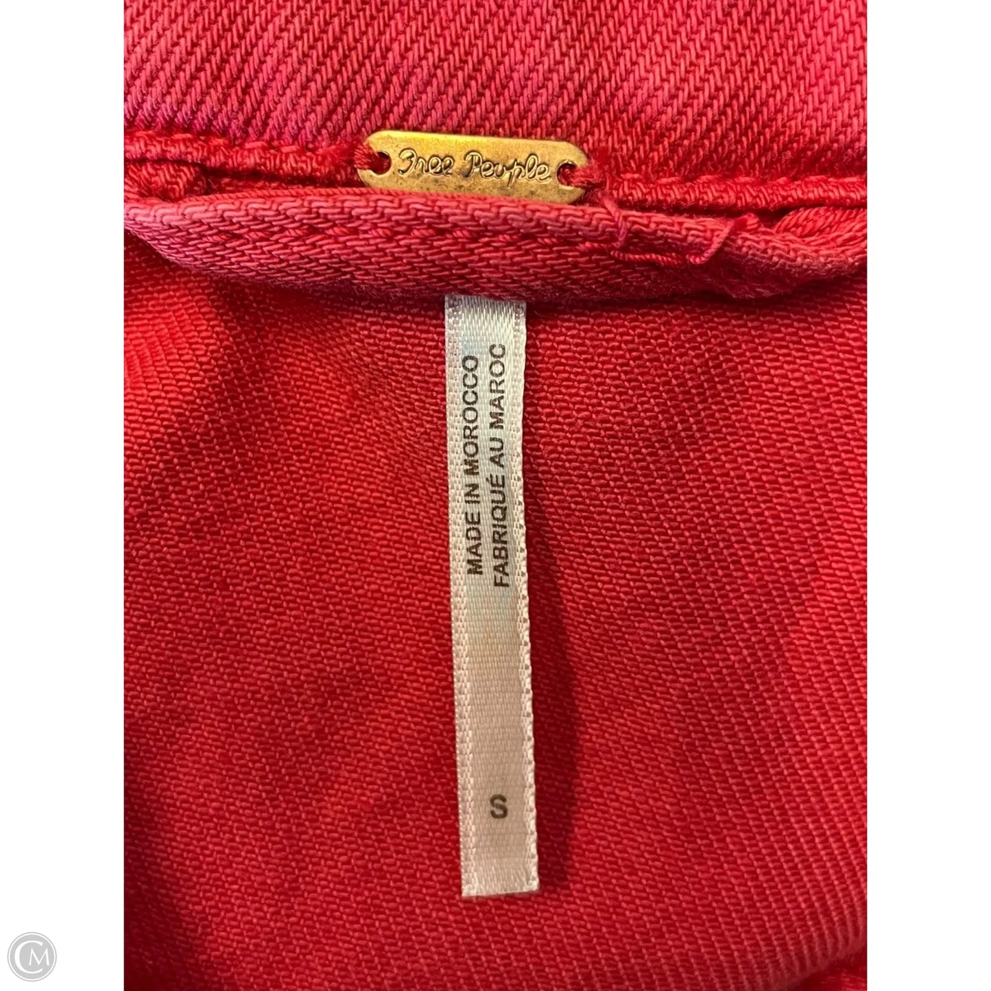 Jacket Denim By Free People In Red Denim, Size: S