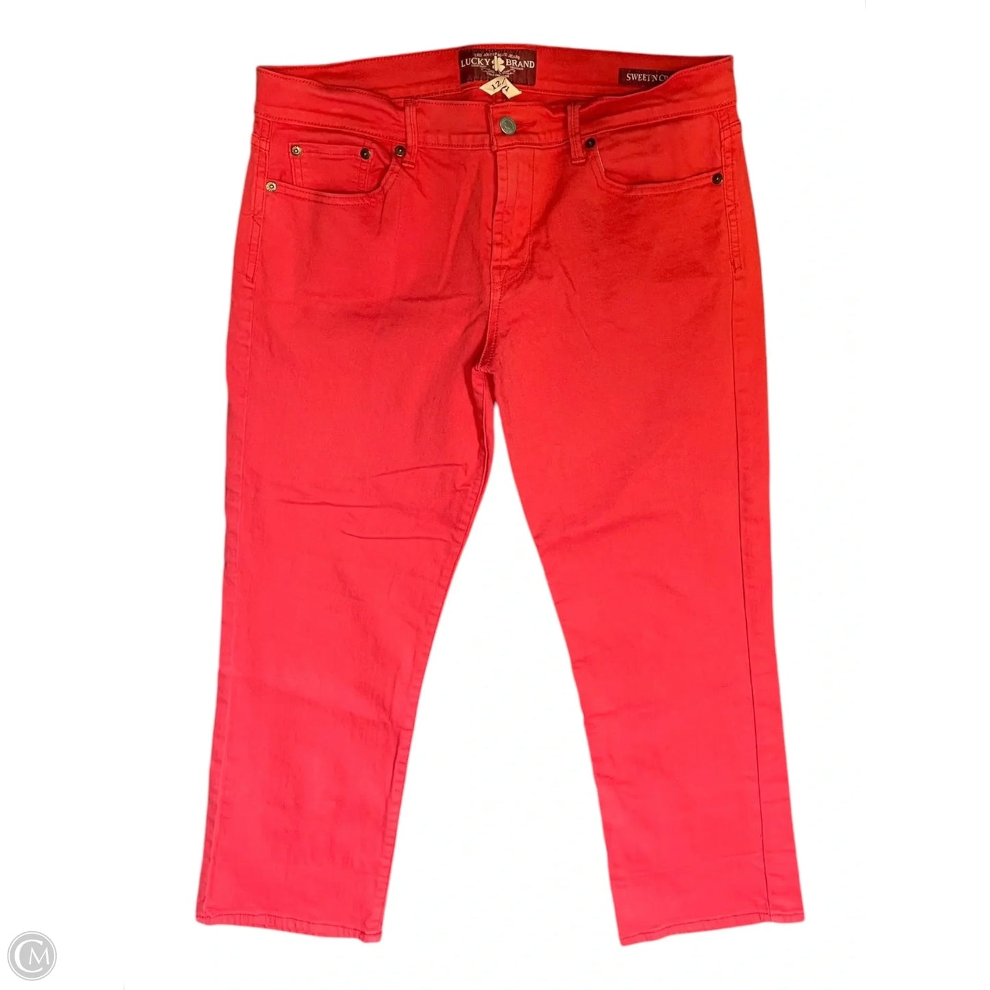 Jeans Straight By Lucky Brand In Red Denim, Size: 12