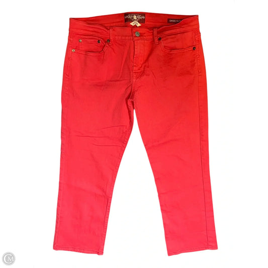 Jeans Straight By Lucky Brand In Red Denim, Size: 12