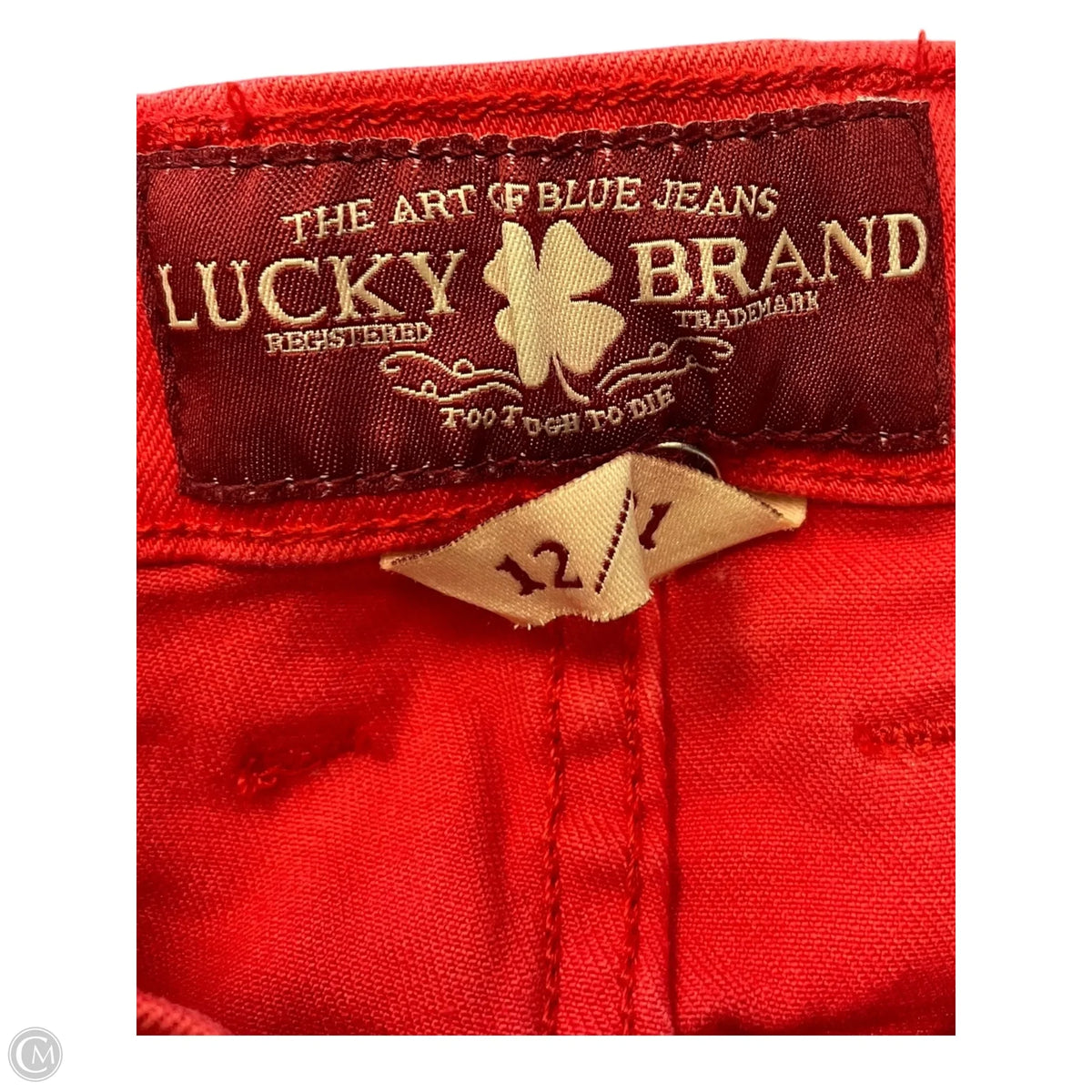 Jeans Straight By Lucky Brand In Red Denim, Size: 12
