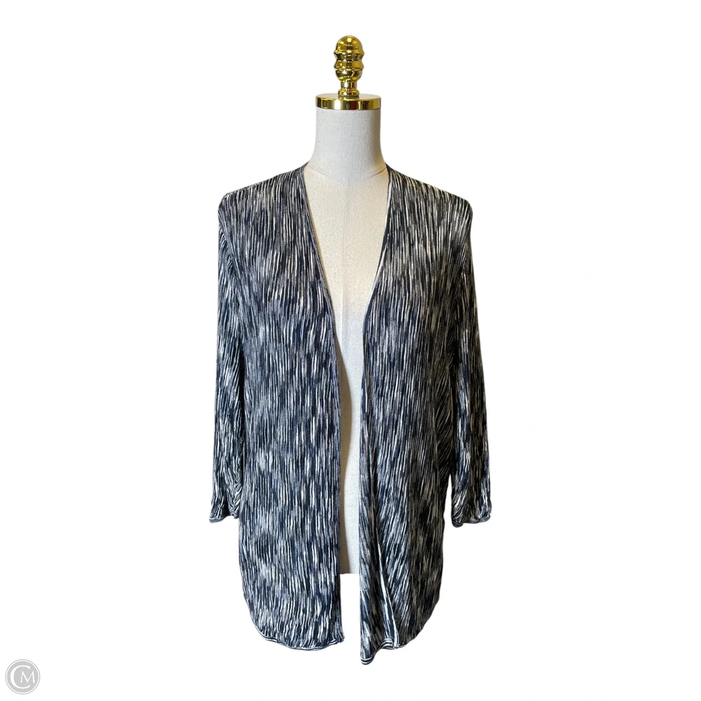 Cardigan By Chicos In Blue & White, Size: Xl