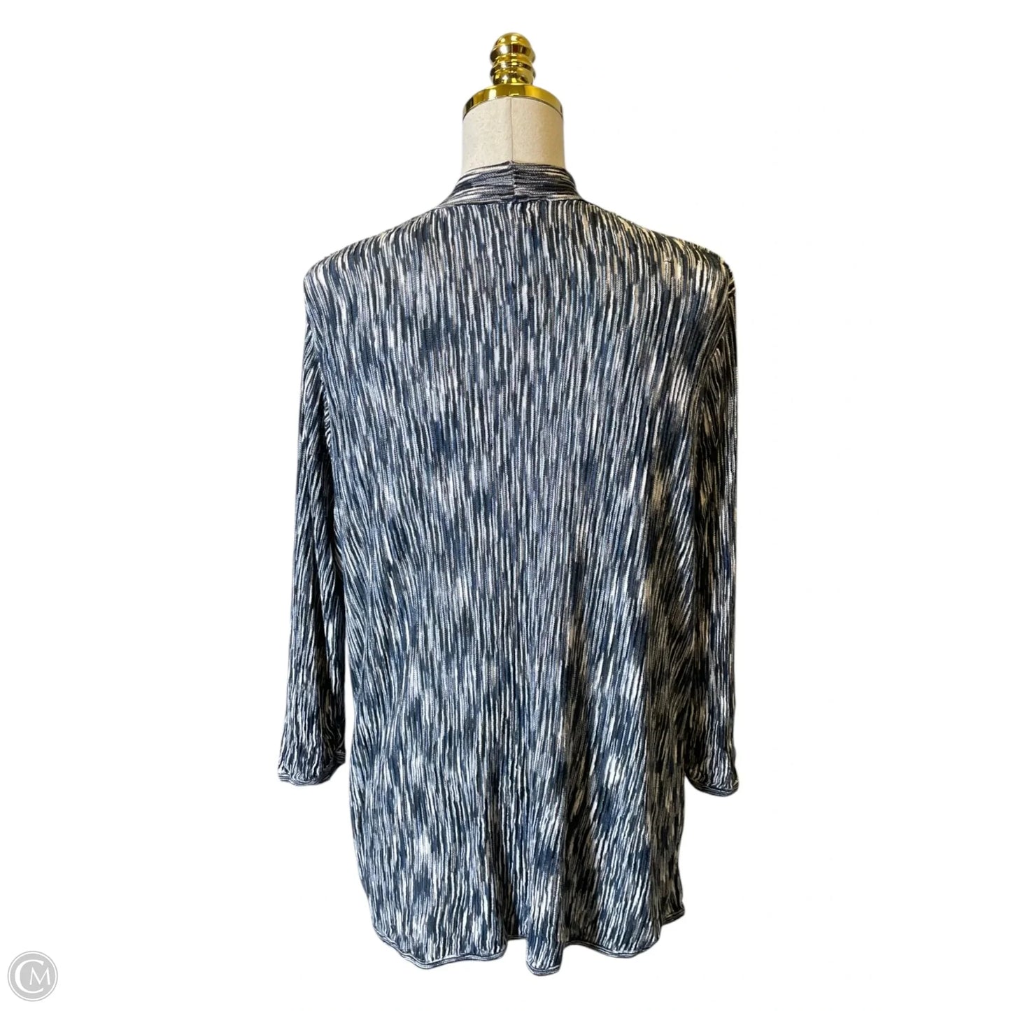 Cardigan By Chicos In Blue & White, Size: Xl